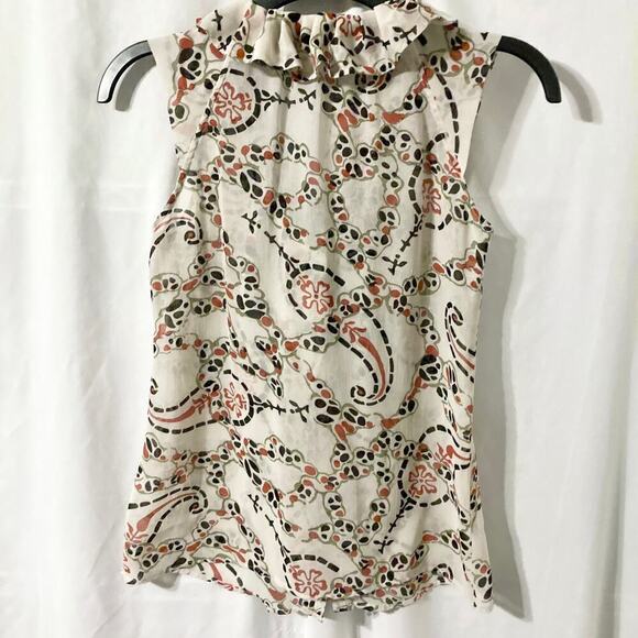 Banana Republic Women's XXSP Ruffle Sleeveless Button Up Blouse - Picture 4 of 11